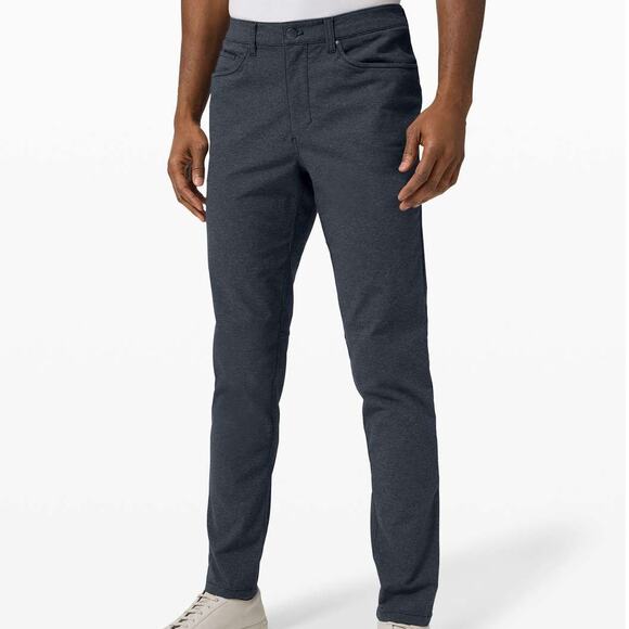 Lululemon ABC Pant Slim Tech Canvas Heathered Deep Navy Men's Size 28 x 29 EUC - Picture 3 of 10